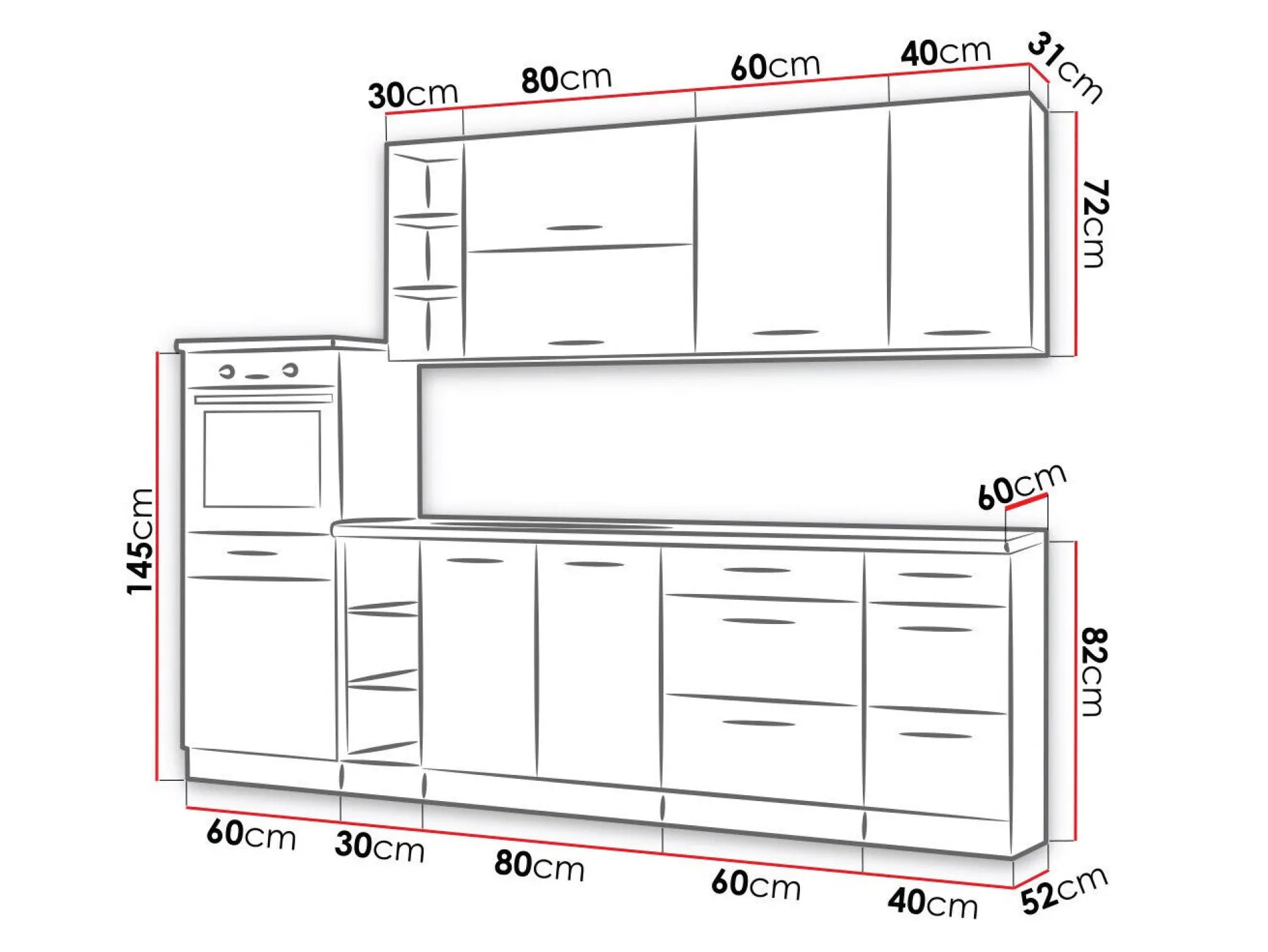 Modulkøkkensæt Wood Grey 137