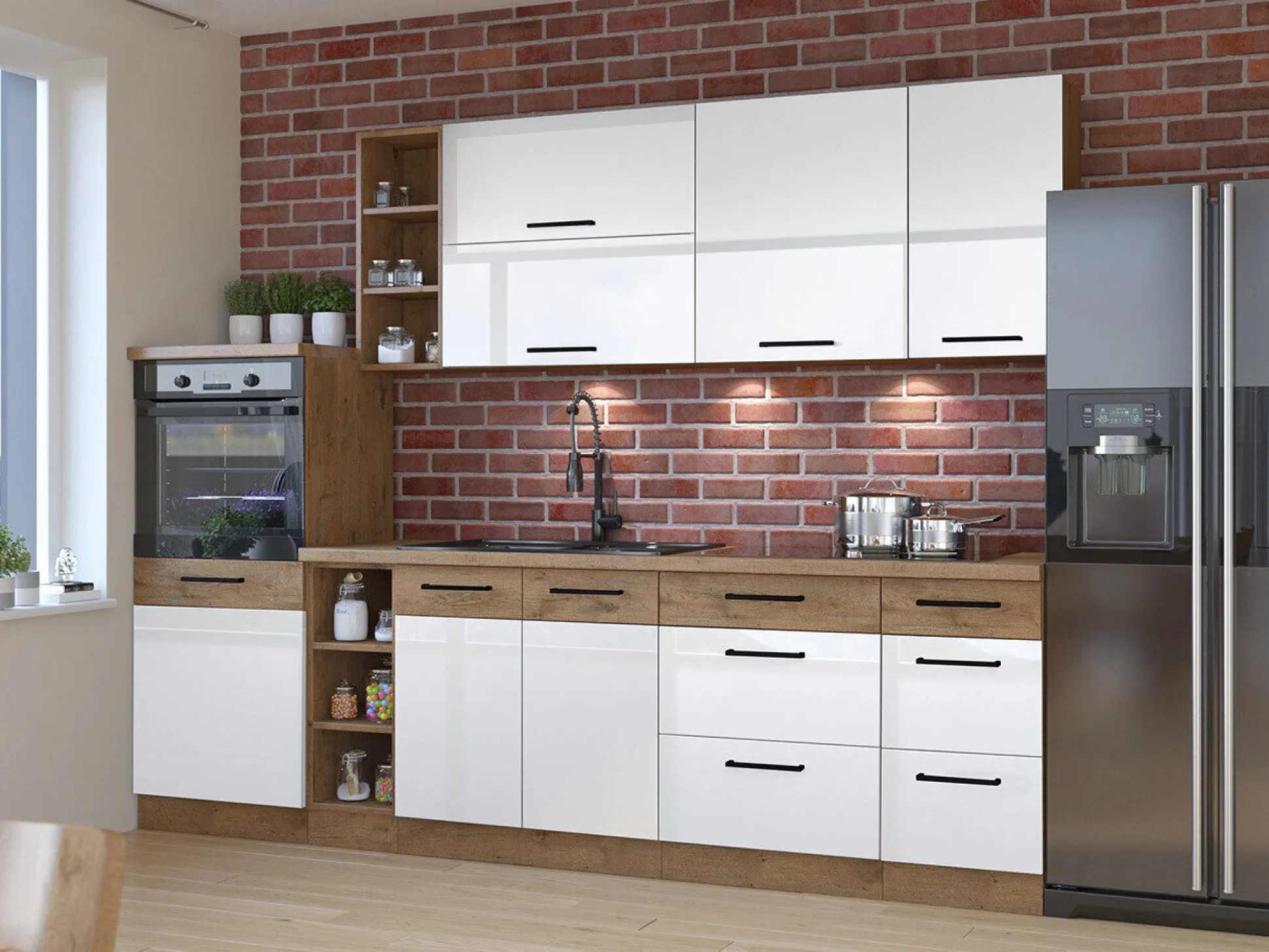 Modulkøkkensæt Wood White 136