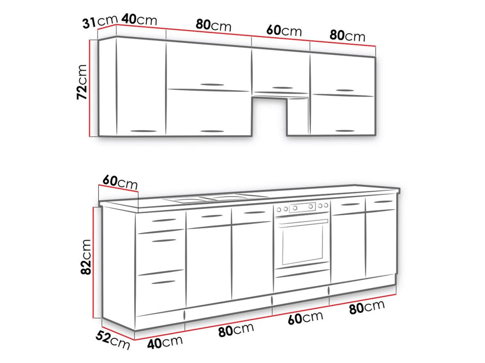 Modulkøkkensæt Wood White 138