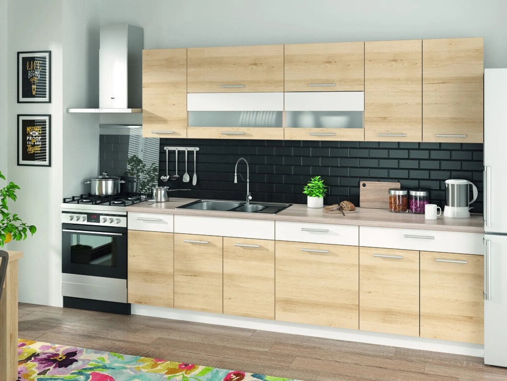 Modulopvaskeskab med låger Mode Beech 116