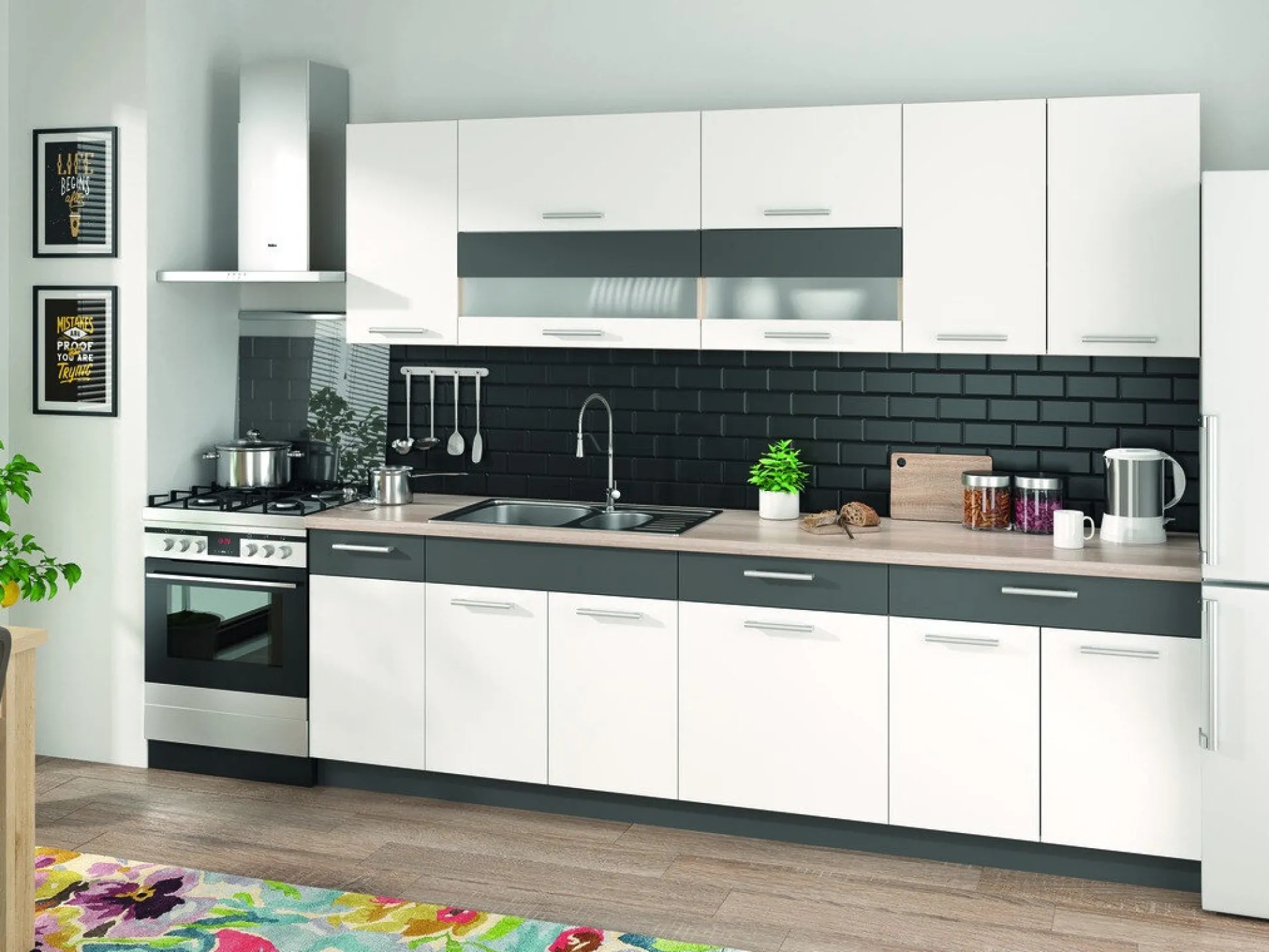 Modulopvaskeskab med låger Mode White 115