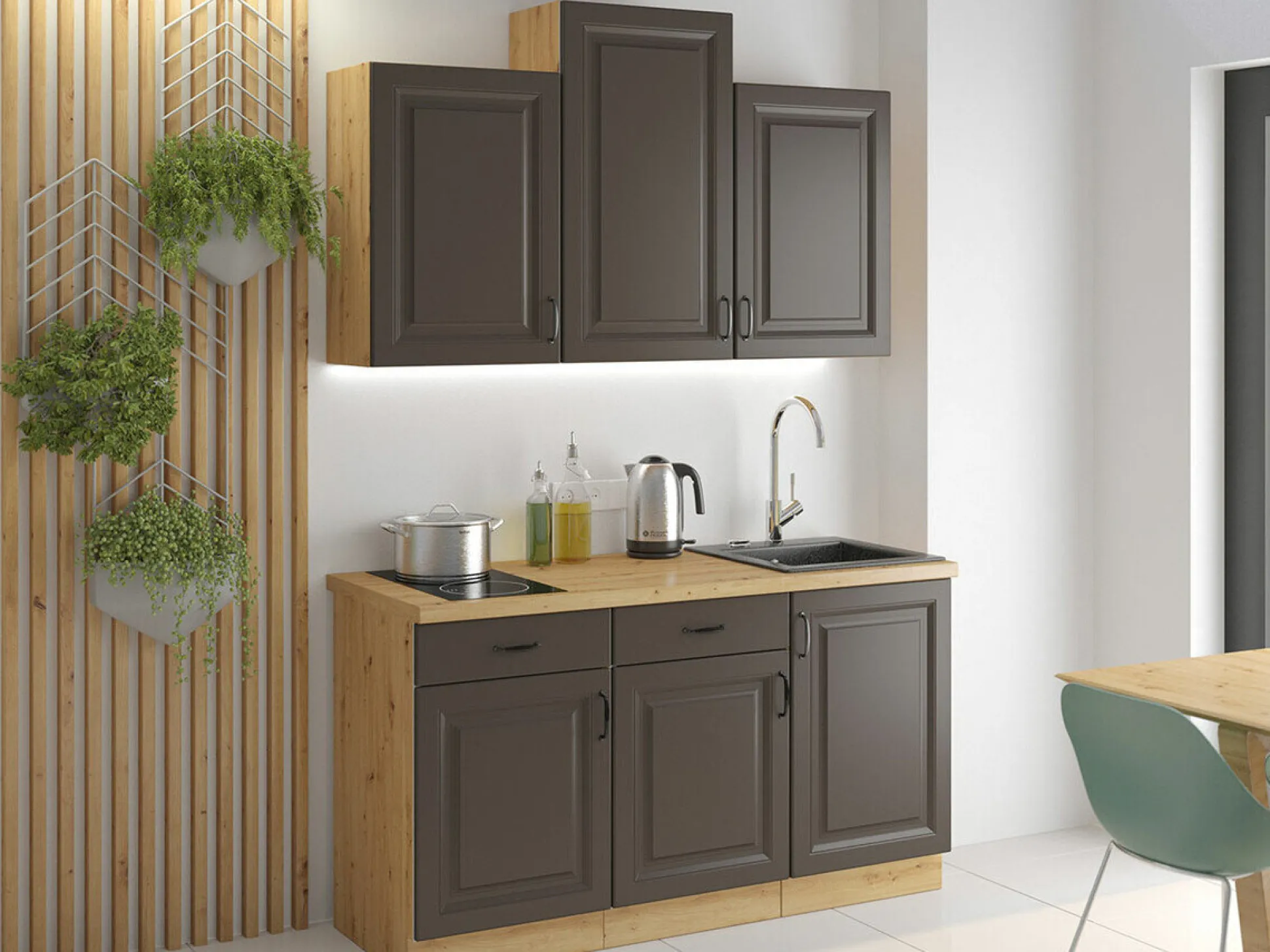 Modulopvaskeskab med låger Retro Grey 106