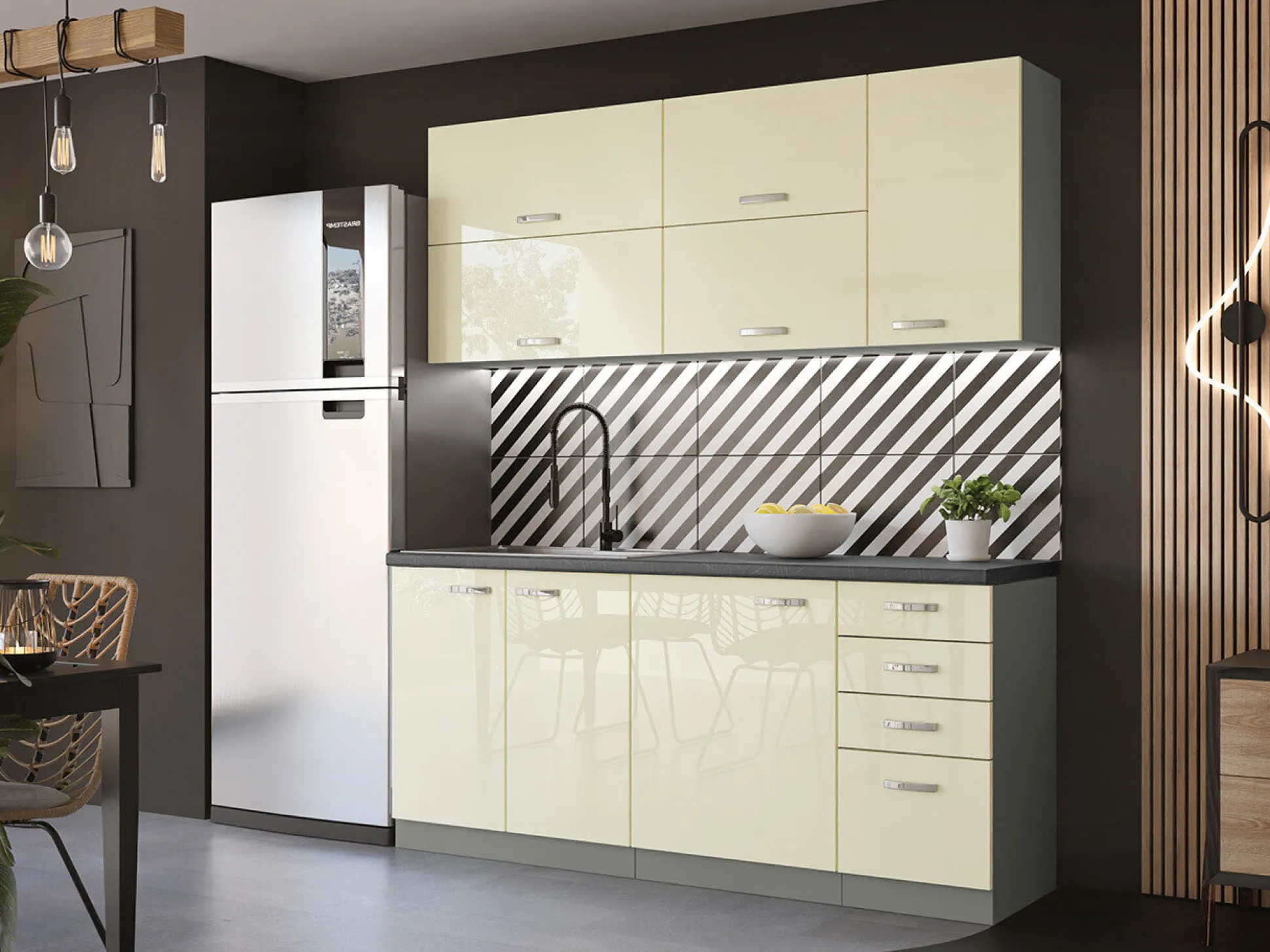 Modulopvaskeskab med låger Multi Cream 110