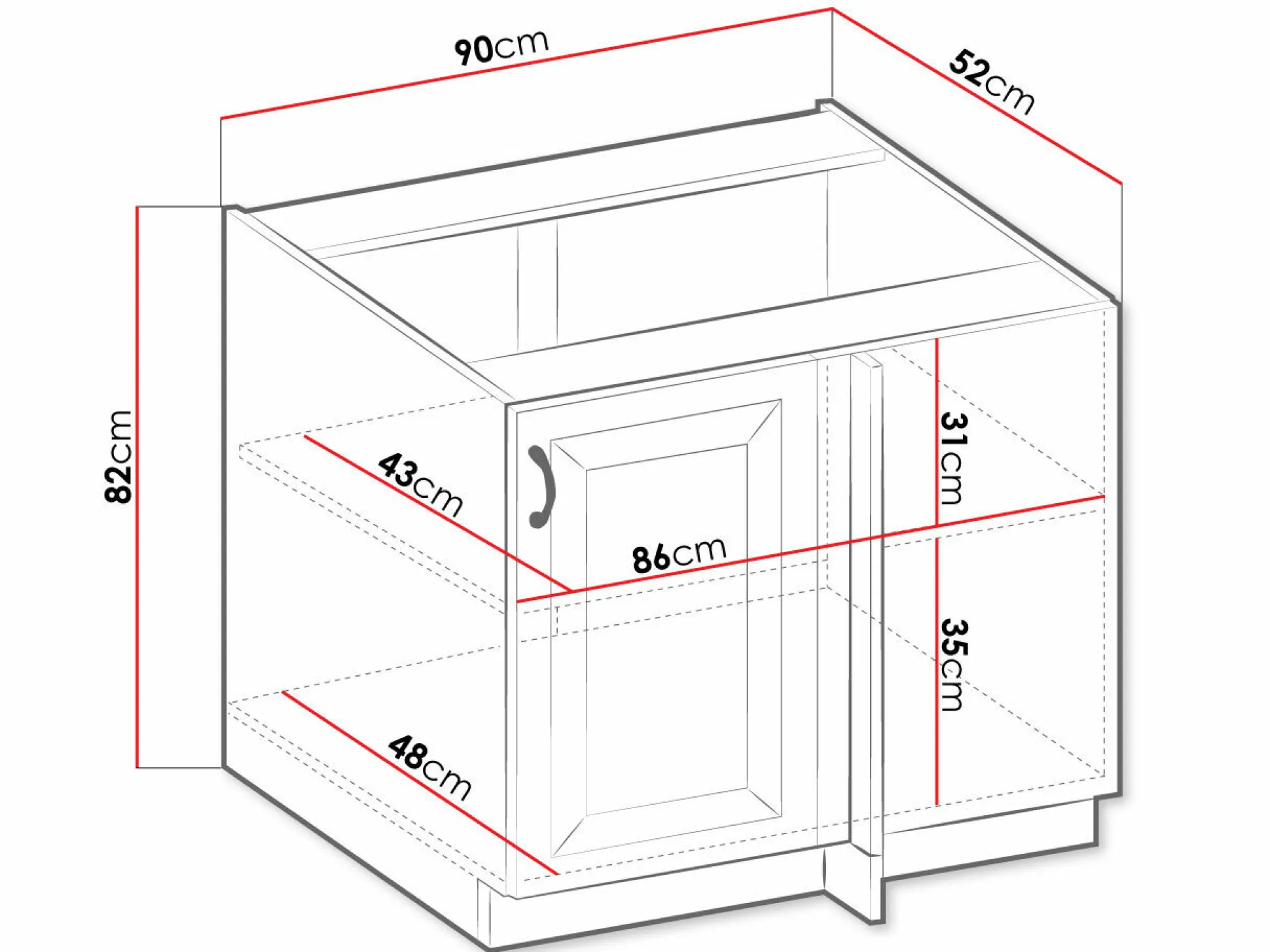 Modulskab med låger Retro White 100