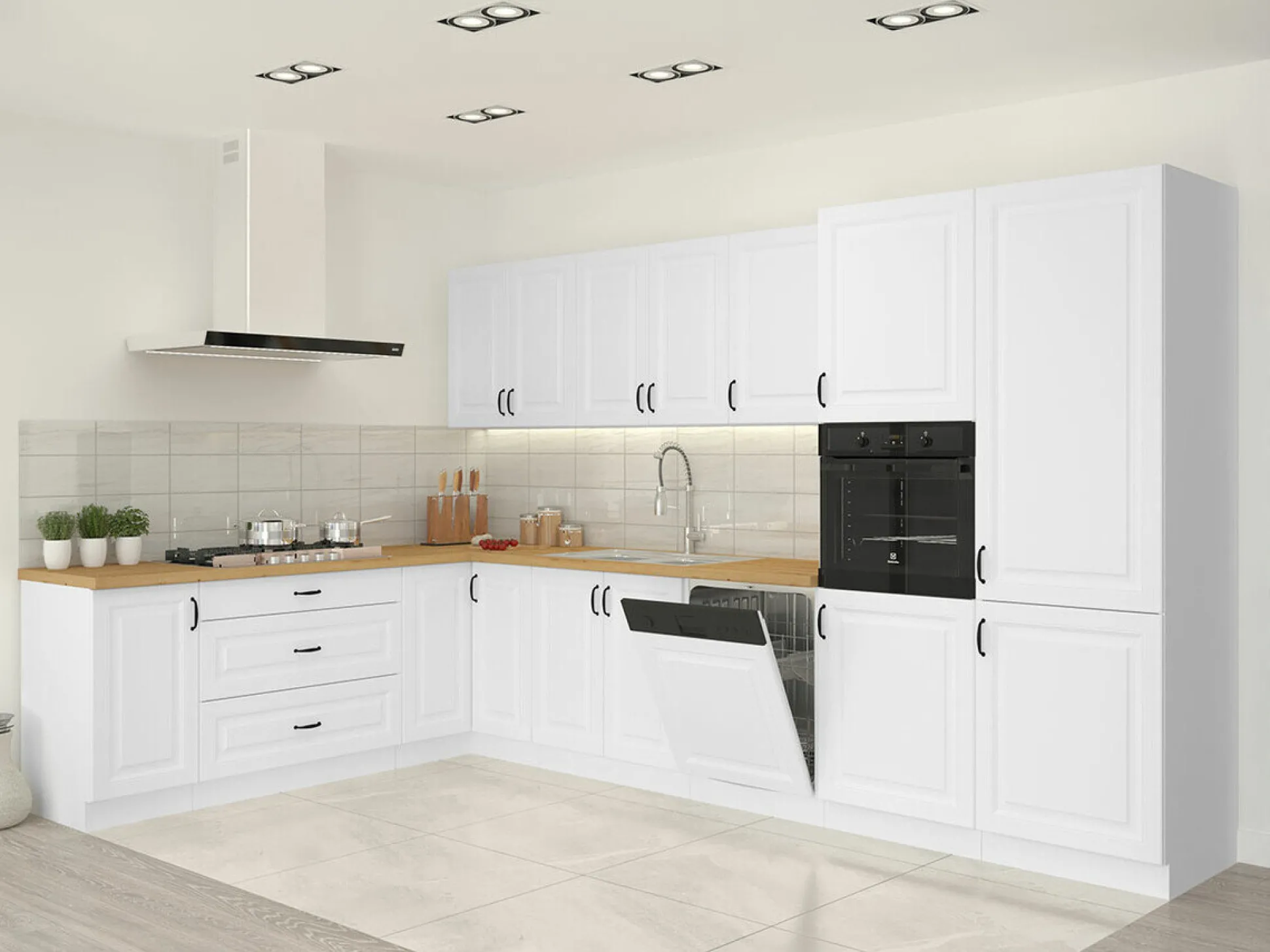 Modulskab med låger Retro White 107