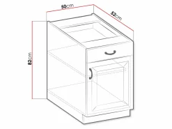 Modulskab med skuffe og låger Retro White 105