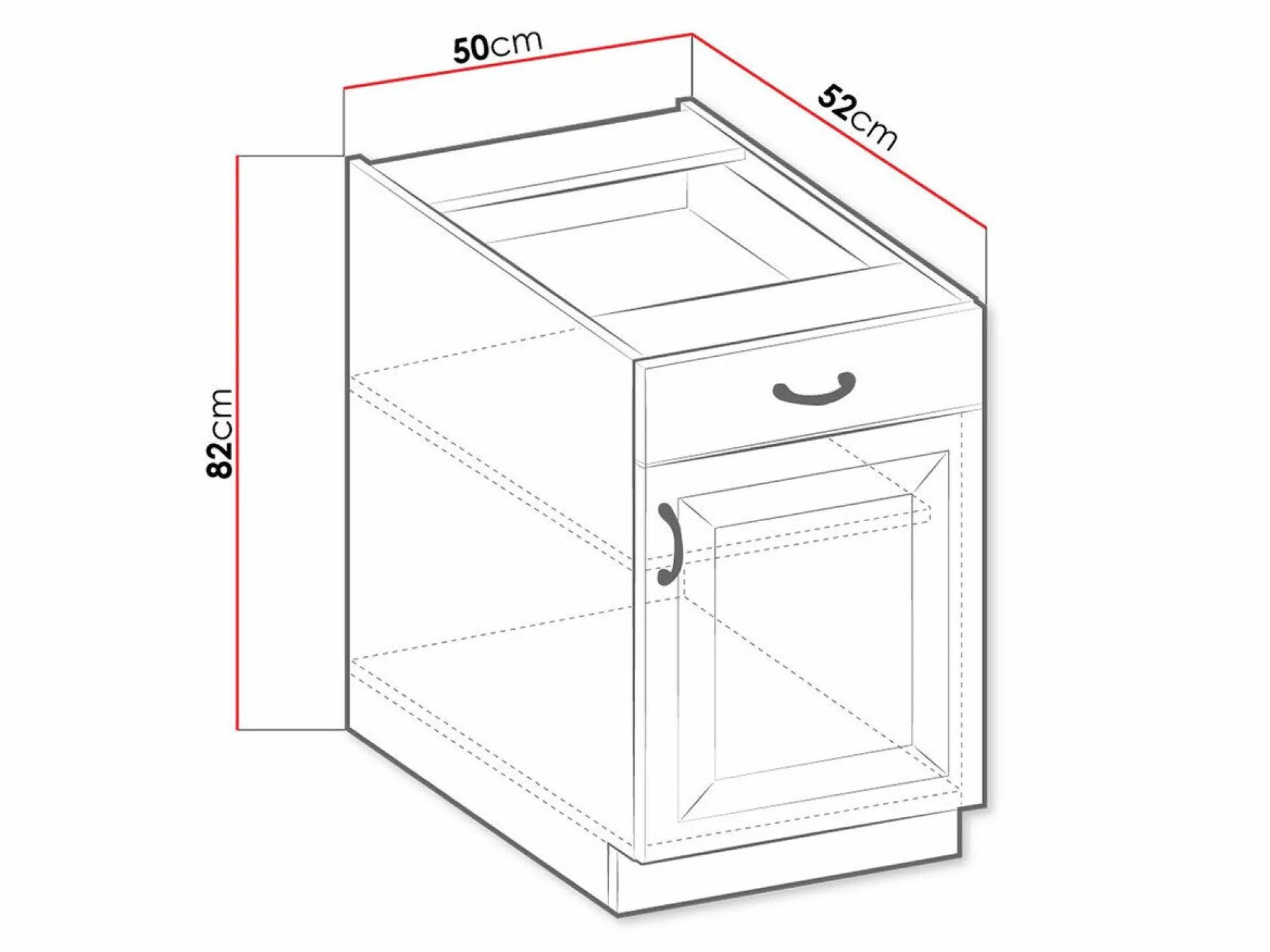 Modulskab med skuffe og låger Retro White 105