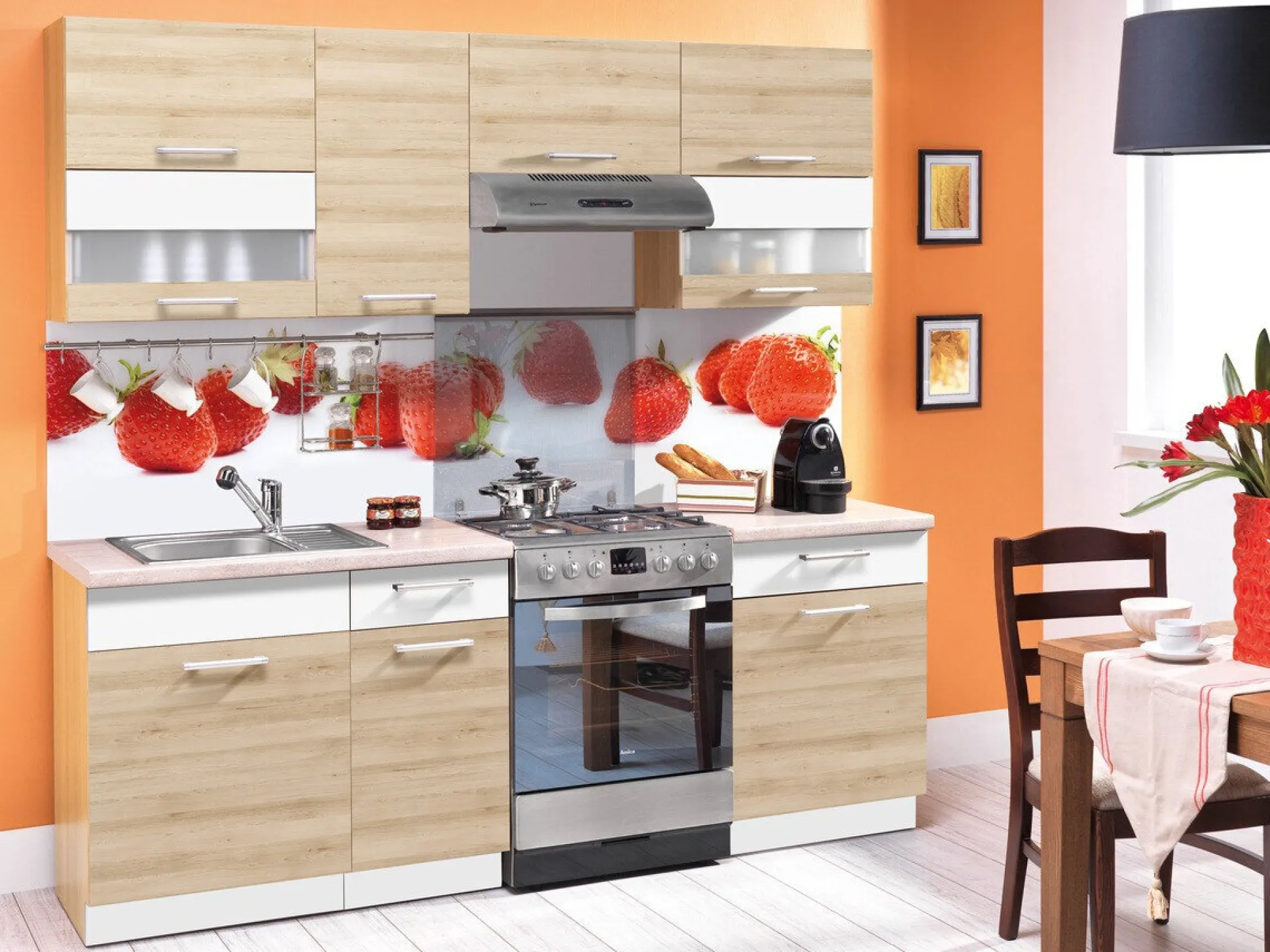 Modulskab med skuffe og låger Mode Beech 110