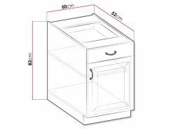 Modulskab med skuffe og låger Retro Grey 105