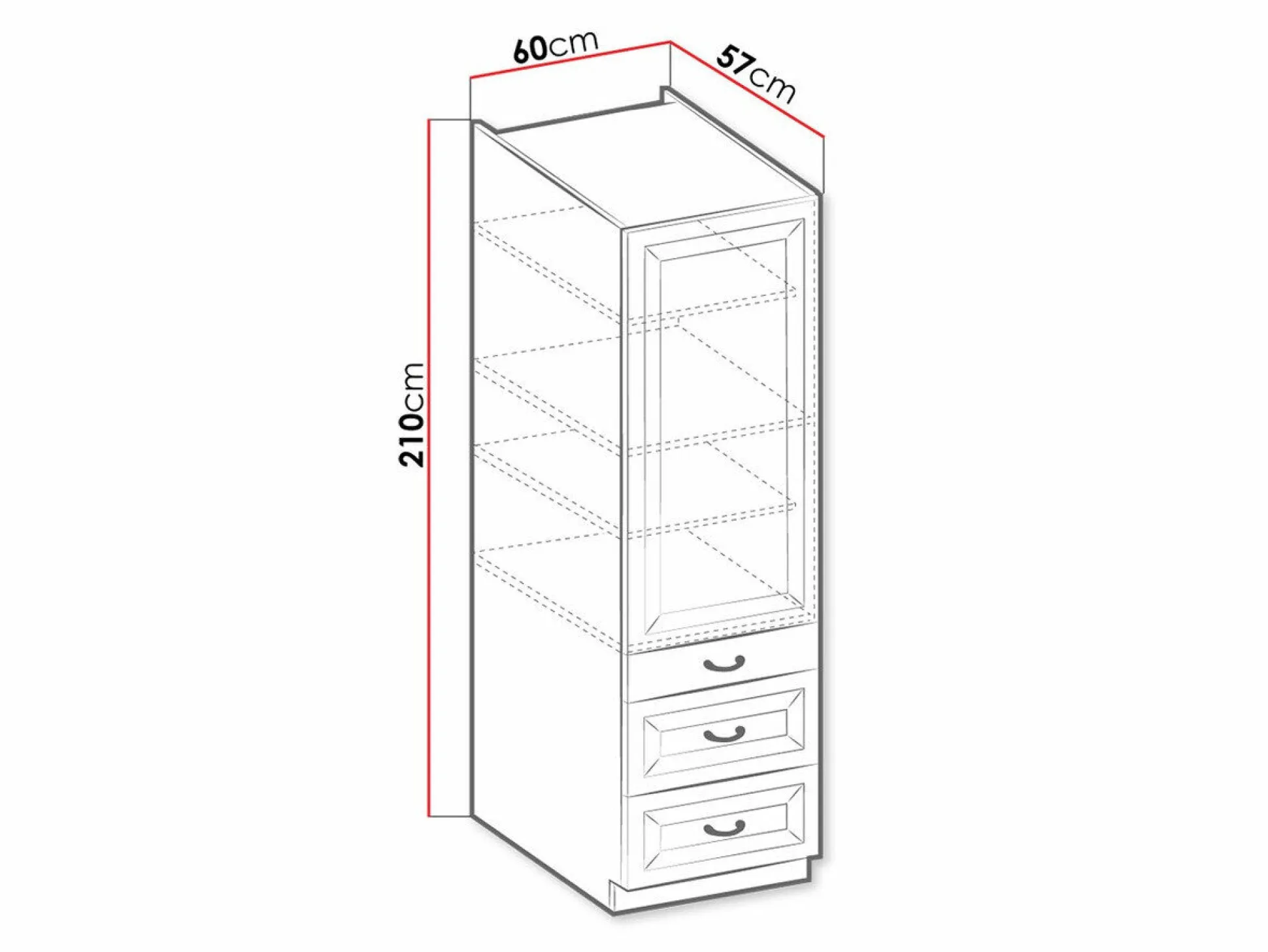 Modulskab med skuffe og låger Retro White 114