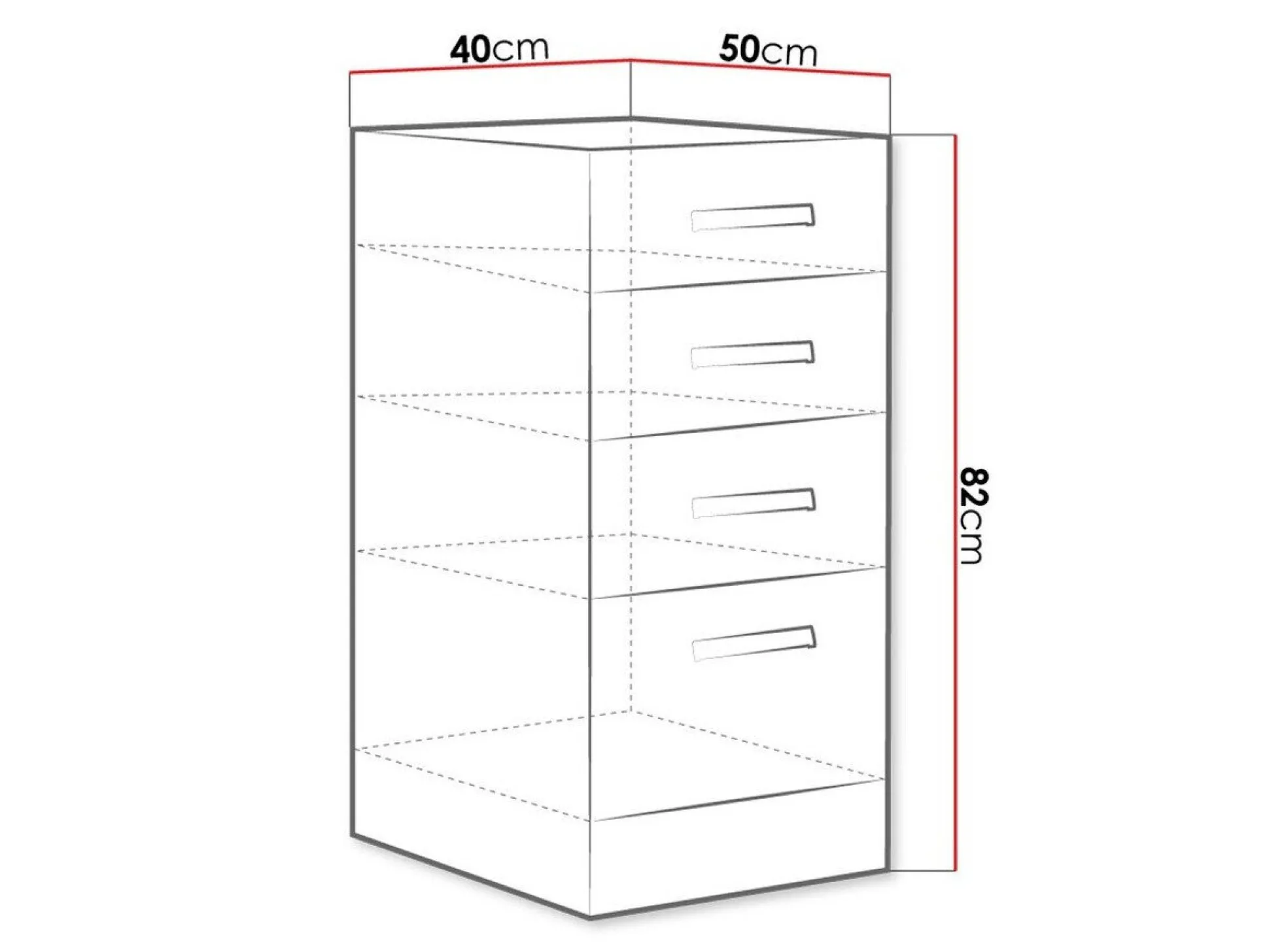Modulskab med skuffer Multi White 122