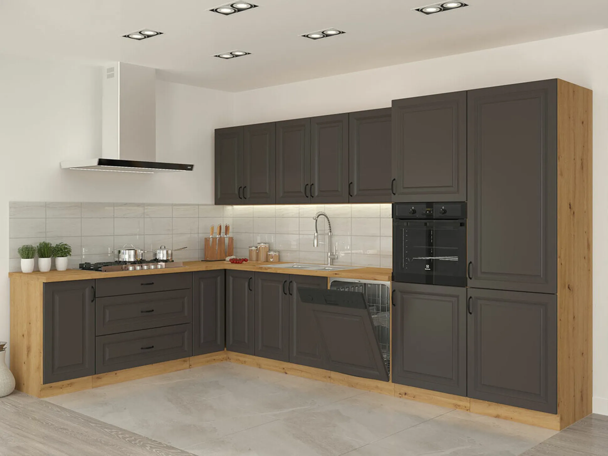 Modulskab med skuffer Retro Grey 108