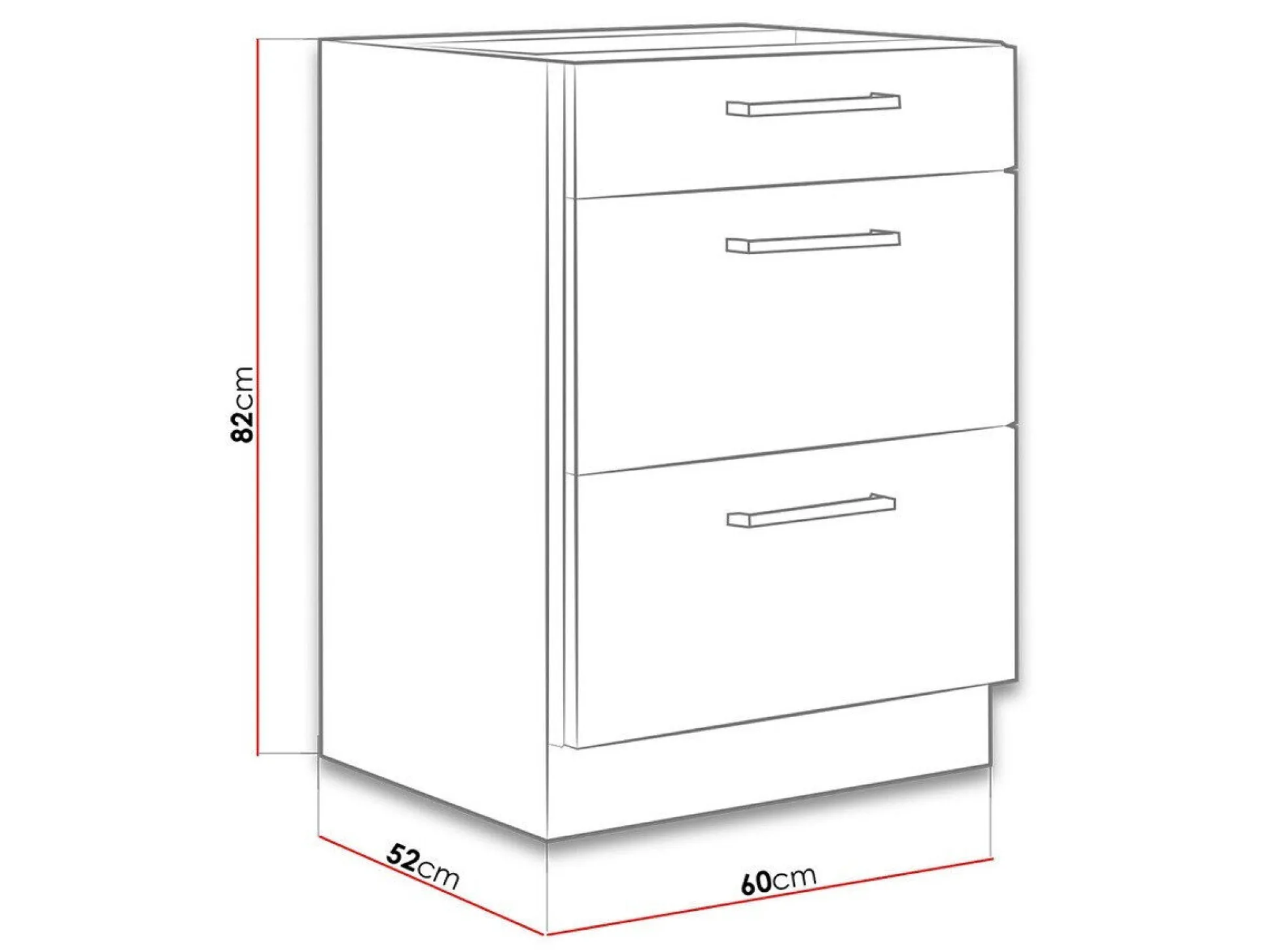 Modulskab med skuffer Wood White 115