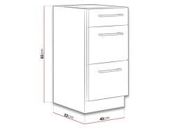 Modulskab med skuffer Wood Grey 132