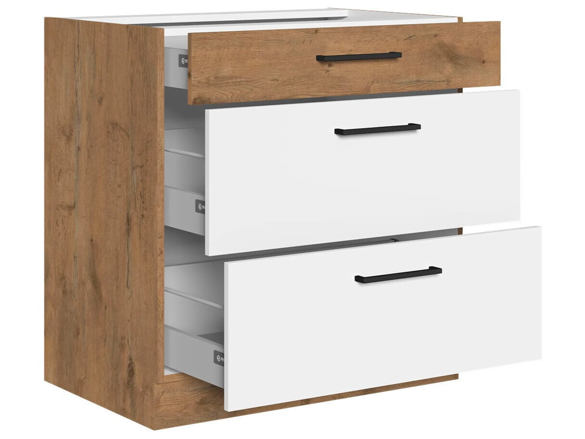 Modulskab med skuffer Wood White 123