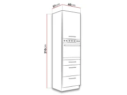 Modulskab til indbyggede apparater Wood White 126