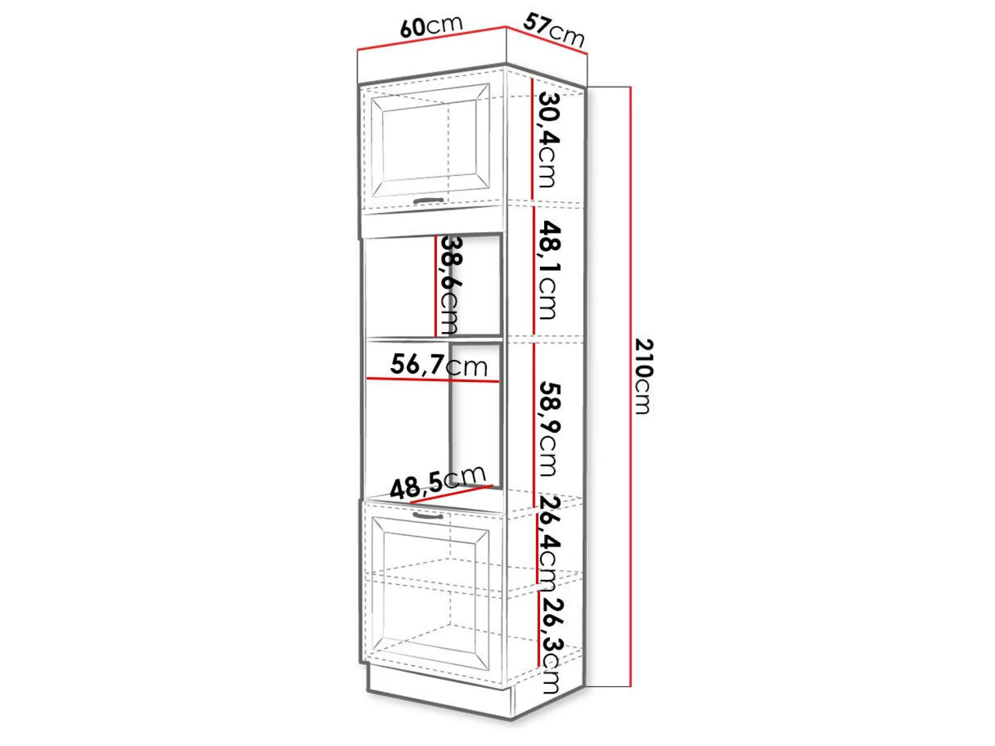 Modulskab til indbyggede apparater Retro White 116
