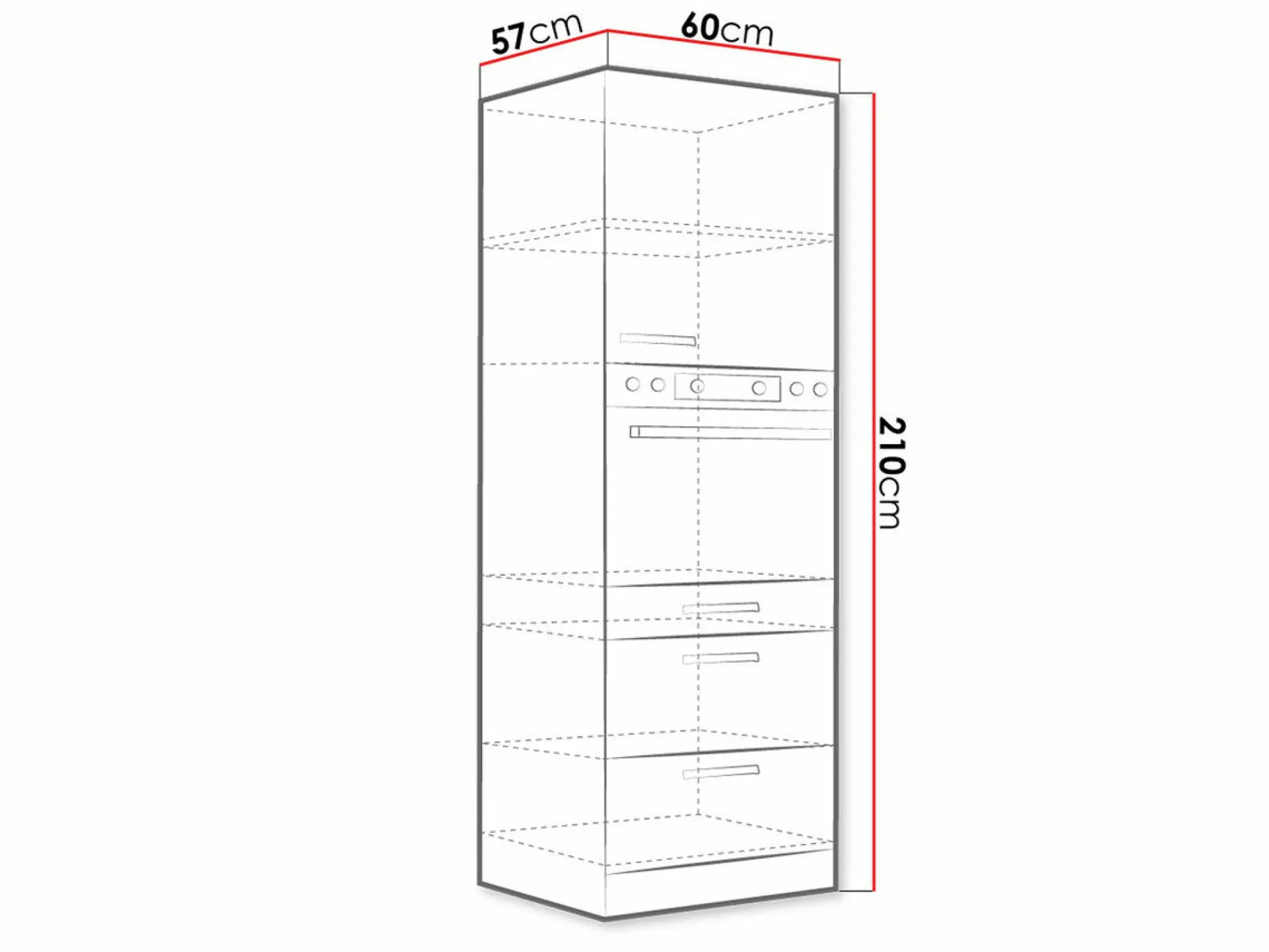 Modulskab til indbyggede apparater Multi Grey 101