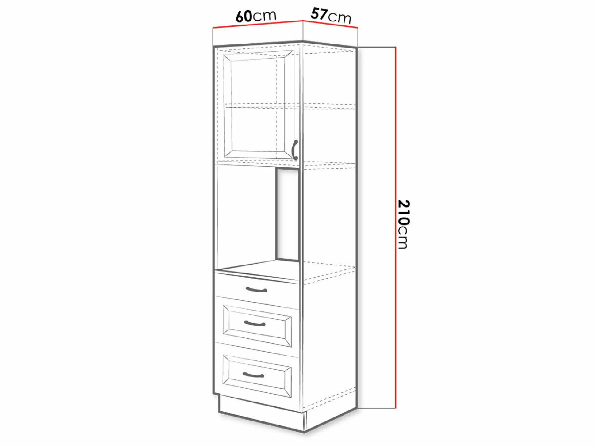 Modulskab til indbyggede apparater Retro Grey 117