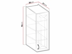 Modulvægskab Retro Grey 124