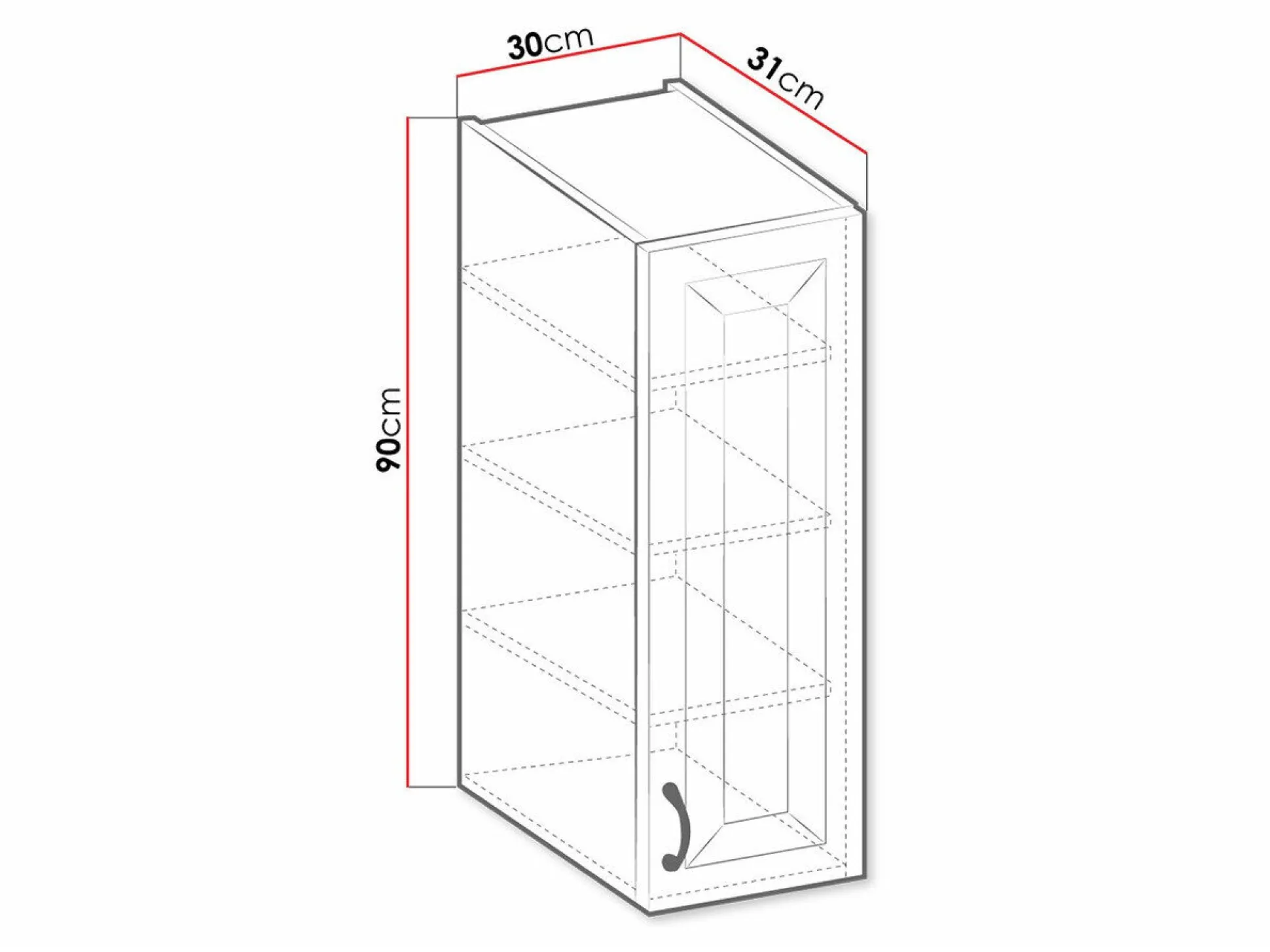 Modulvægskab Retro Grey 124