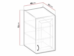 Modulvægskab Retro Grey 126