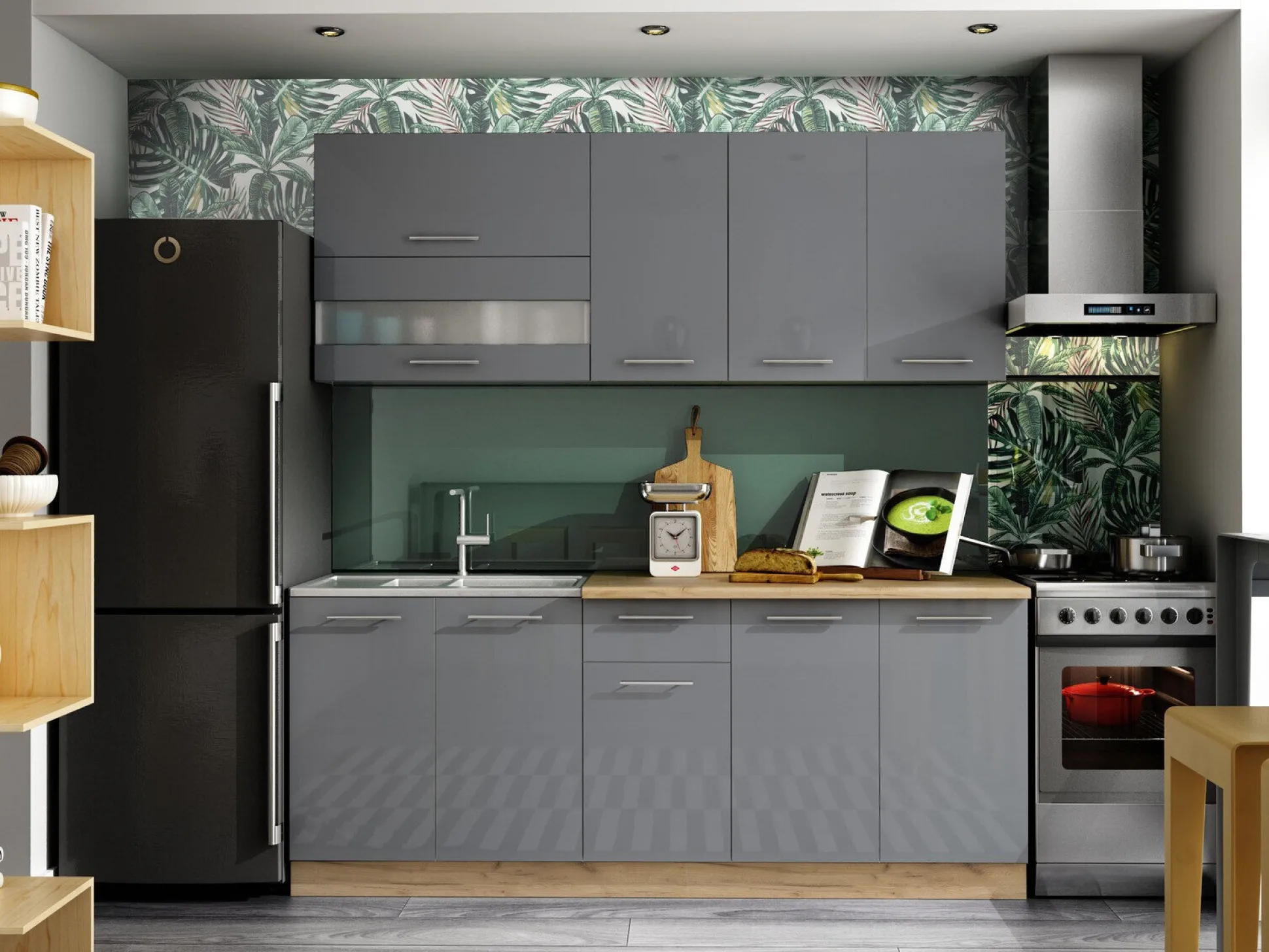 Modulvægskab Tiffa Grey 111