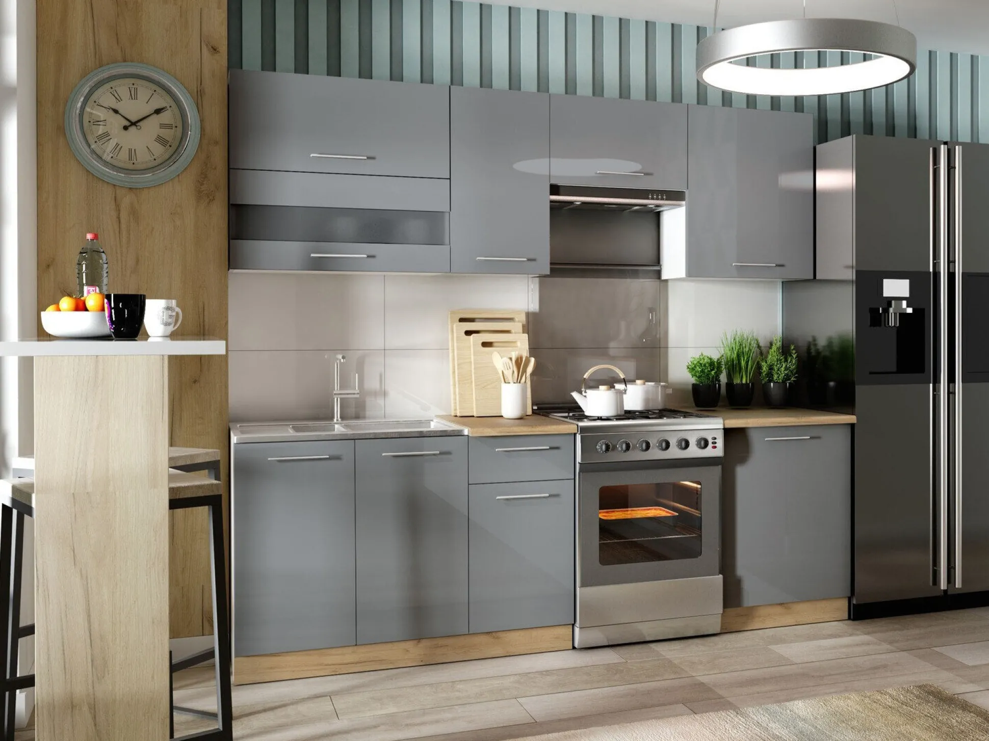 Modulvægskab Tiffa Grey 116