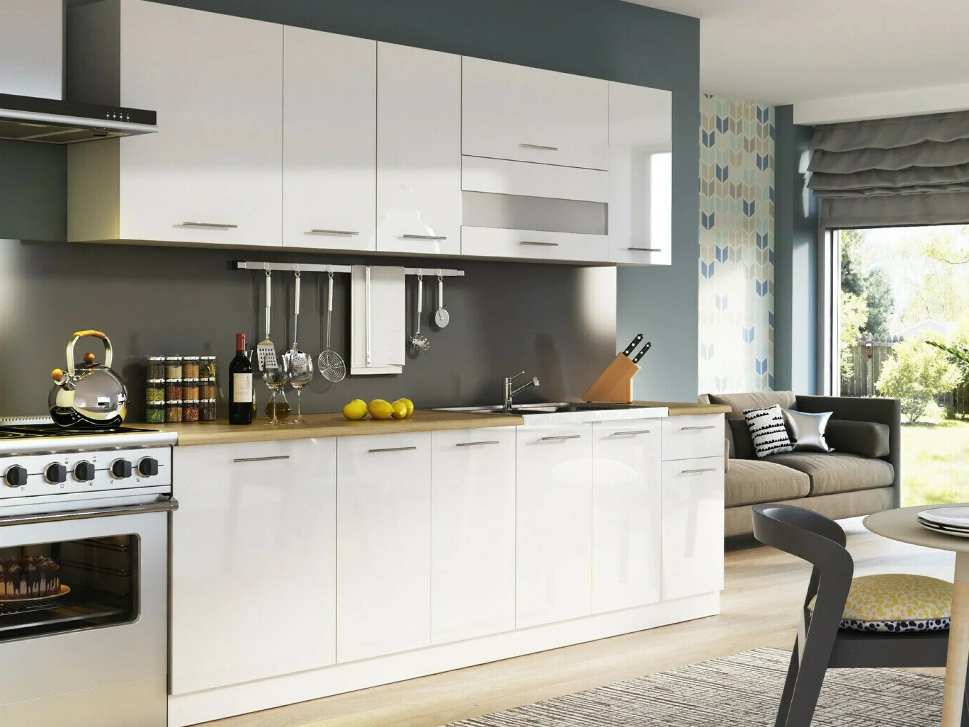 Modulvægskab Tiffa White 125