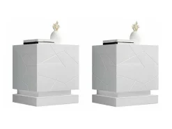 Natbordssæt Linar (Hvid + Glansfuld hvid)