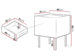 Natbordssæt Melbela 108 (Kashmir + Egetræ)