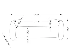 Polstret bænk Houston 2045