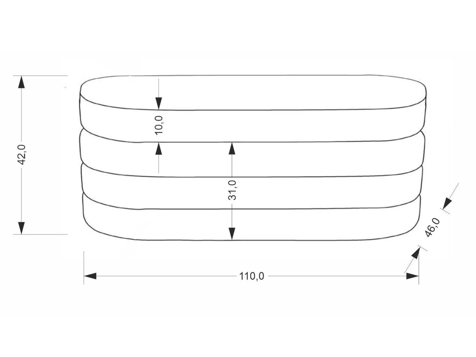 Polstret bænk Houston 2054 (Beige)