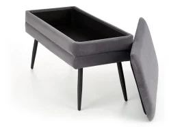 Polstret bænk Houston 1255 (Grå + Sort)