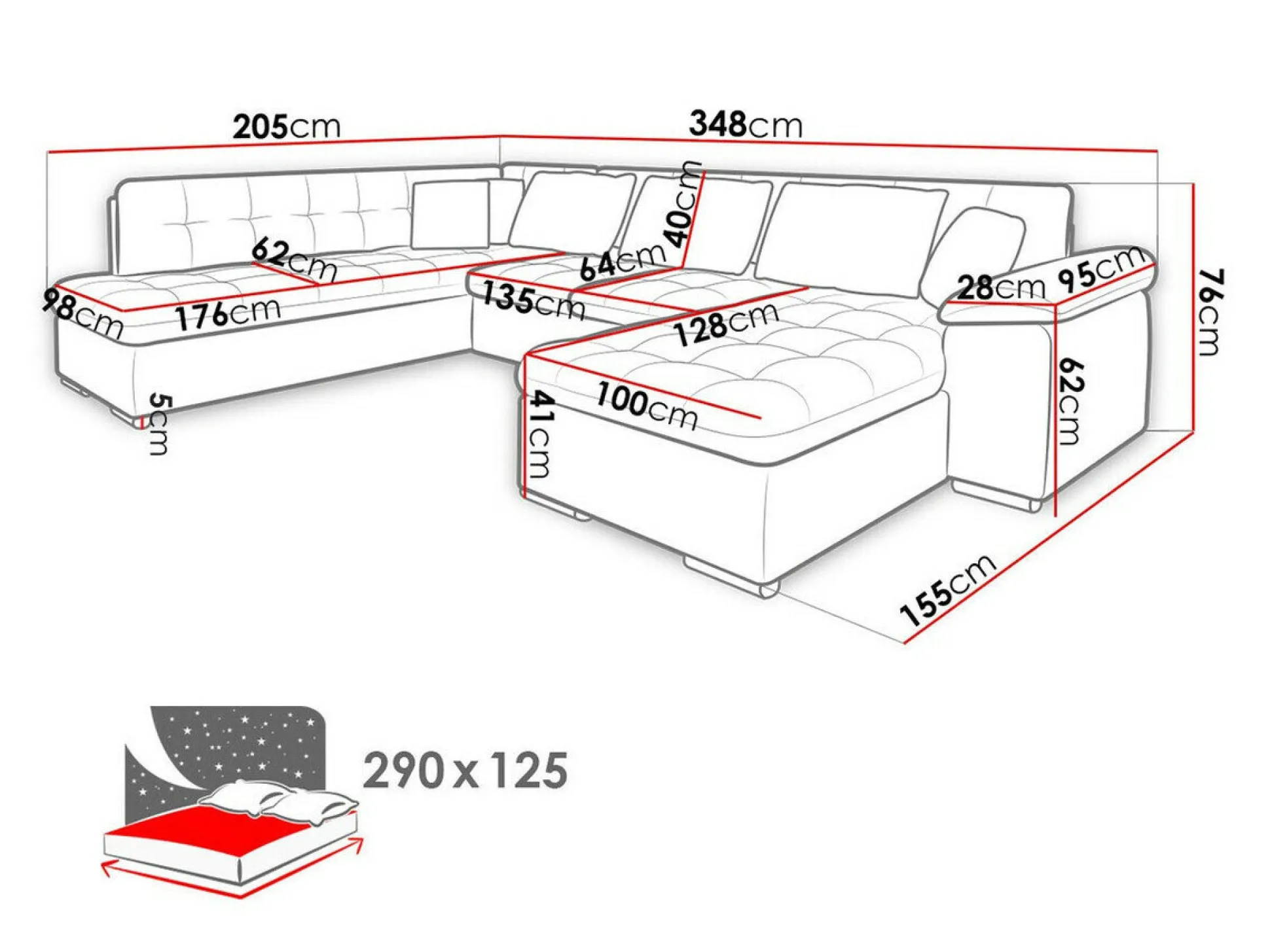 Polstret møbelsæt Comfivo Gemma (Soft 020 + Majorka 03)