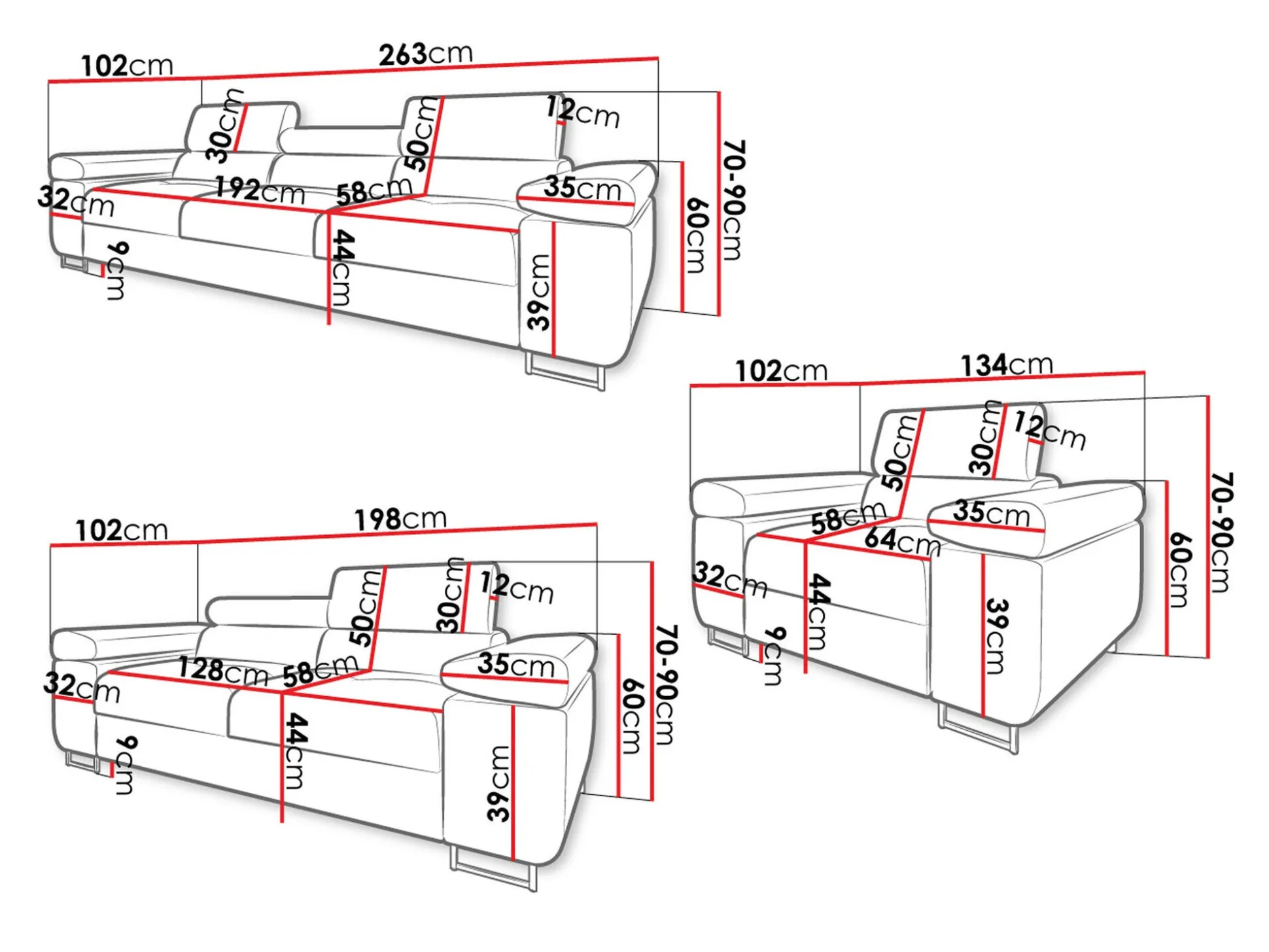 Polstret møbelsæt Comfivo Vinetum (Manila 18)