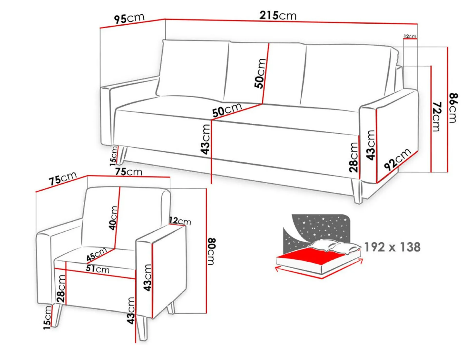 Polstret møbelsæt Etrmoru 138