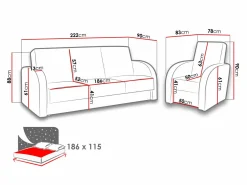 Polstret møbelsæt Providence 173 (Soft 020 + Lux 24)