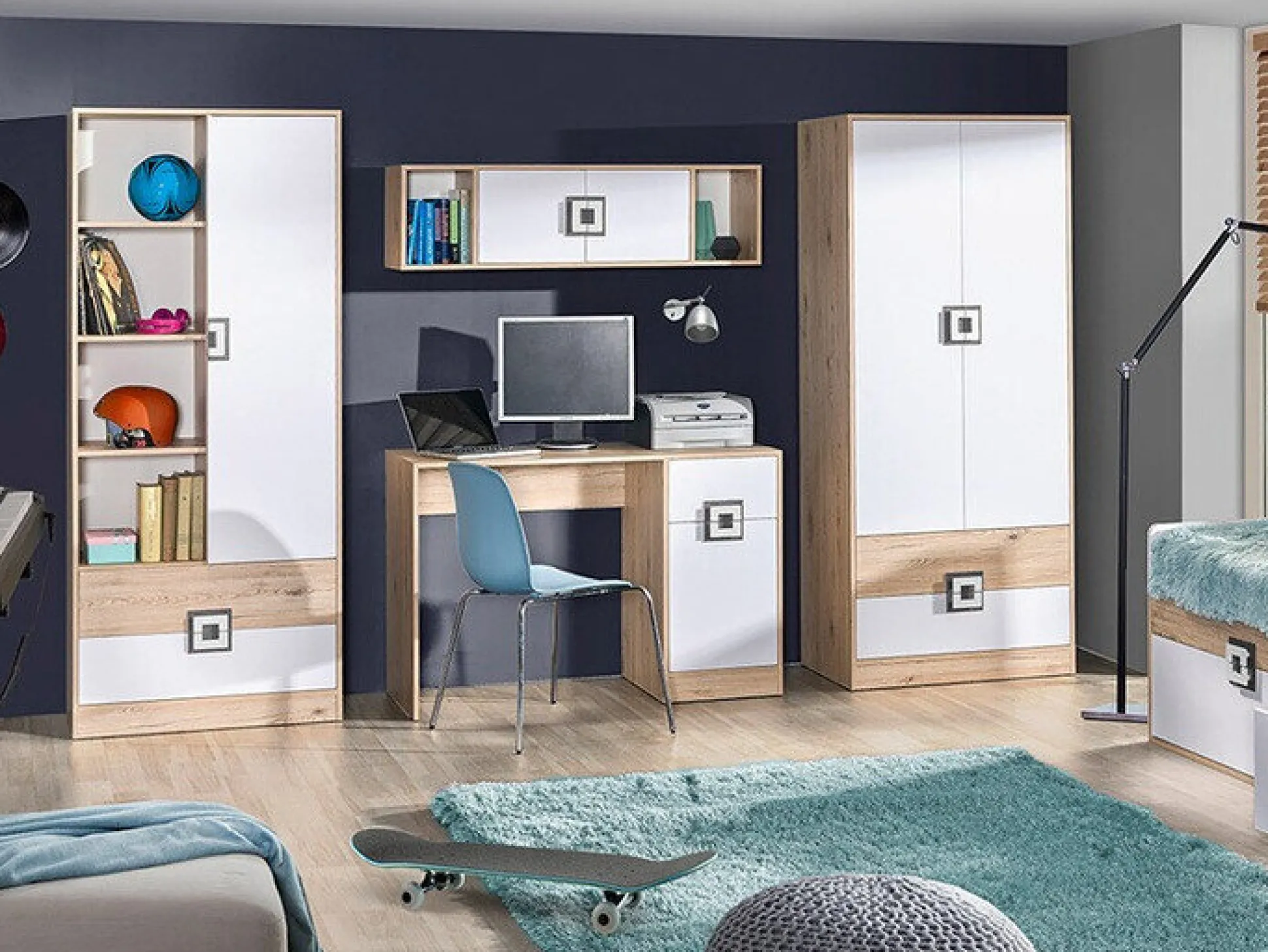 Reol Balvire 105 (Lys eg + Hvid)