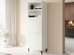 Reol Charlotte 178 (Hvid + Glansfuld hvid)