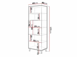 Reol Charlotte 178 (Hvid + Glansfuld hvid)