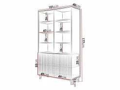 Reol Dicto I (Hvid + Sort)