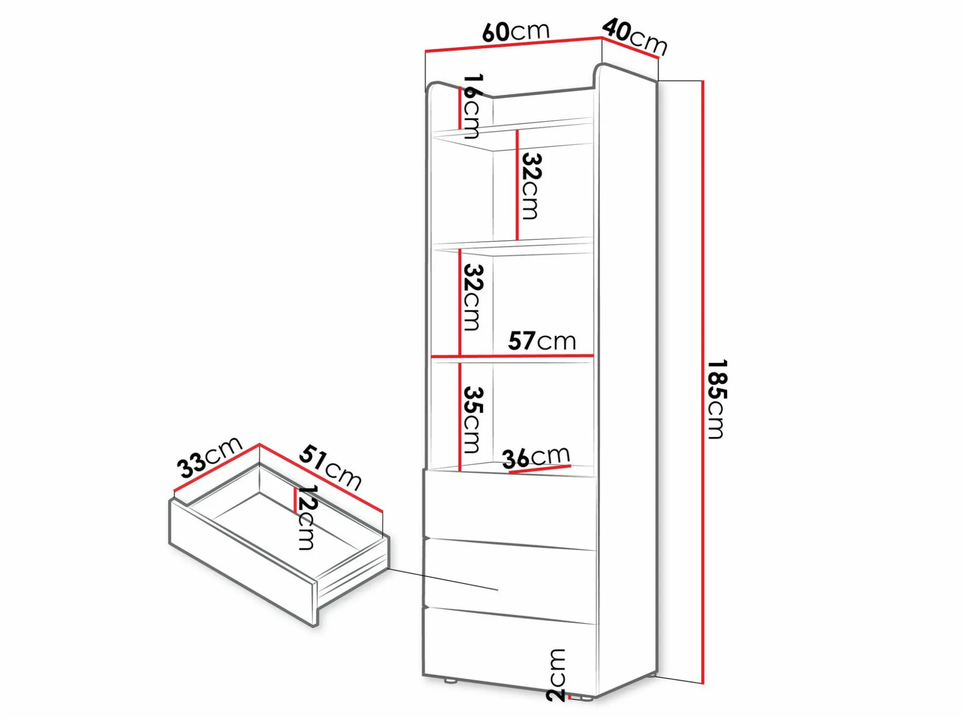 Reol Domcali 104 (Grå + Egetræ)
