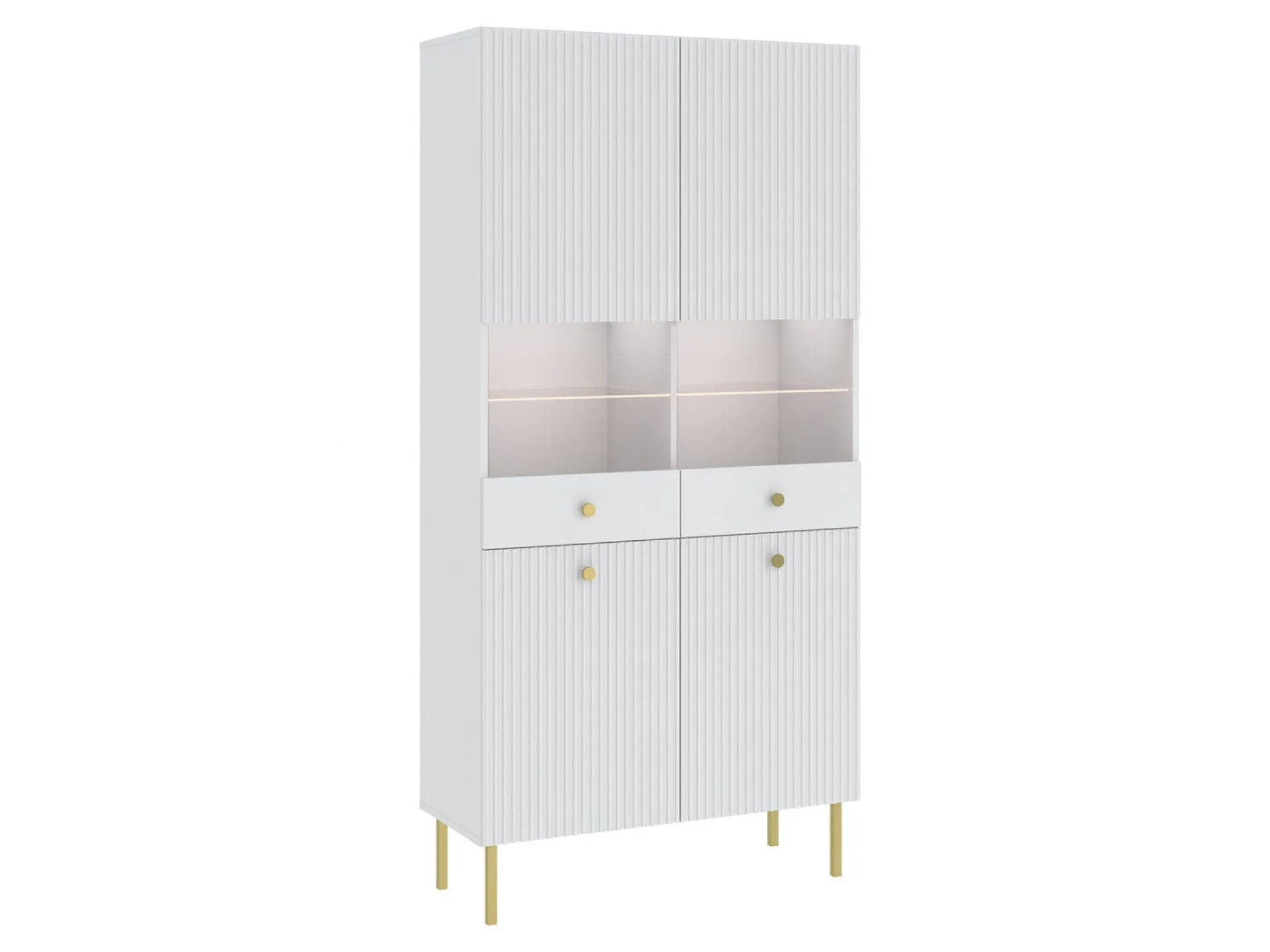 Reol Etliva 108 (Hvid + Gylden)