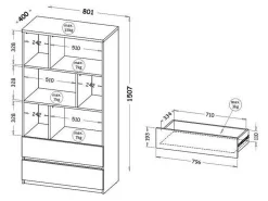 Reol Evaropha 103 (Wotan eg + Hvid)