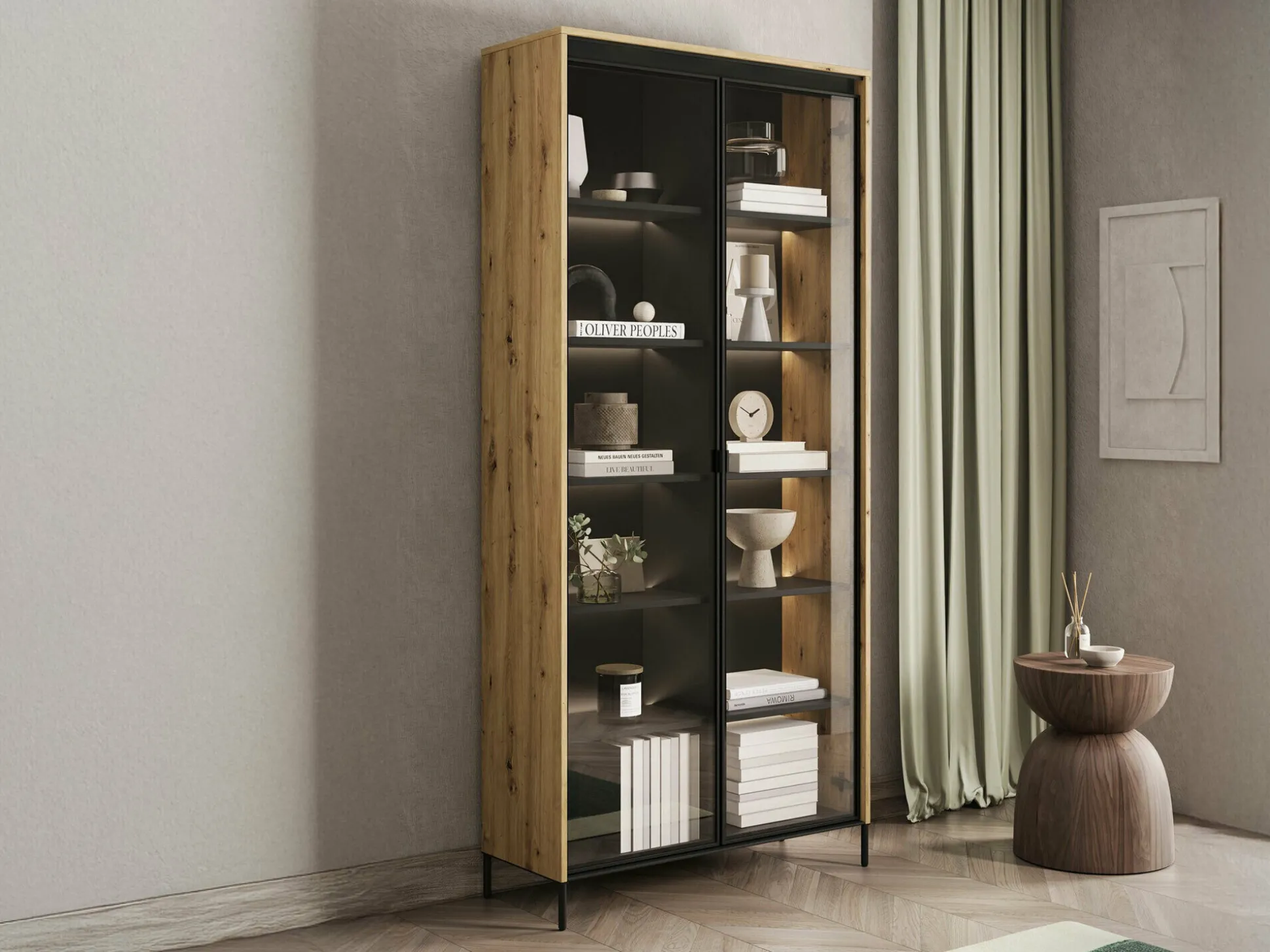 Reol Fernolu 106 (Artisan eg + Sort)