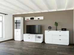 Reol Fivale 102 (Glansfuld hvid + Hvid)