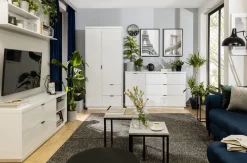 Reol Fivale 102 (Glansfuld hvid + Hvid)