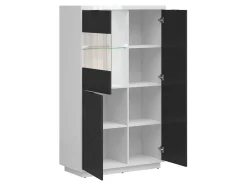 Reol Fivale 103 (Glansfuld hvid + Mat sort)