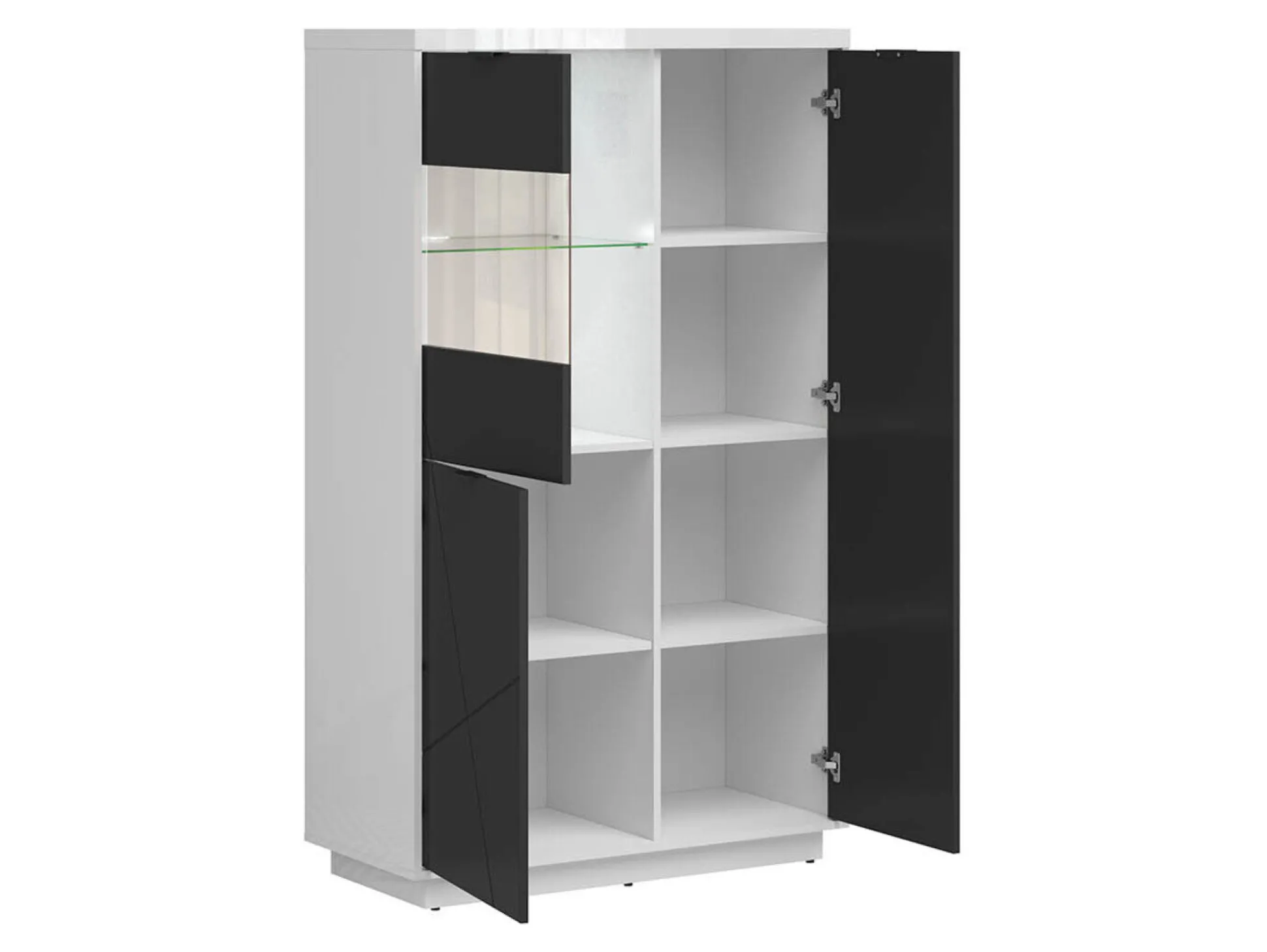 Reol Fivale 103 (Glansfuld hvid + Mat sort)